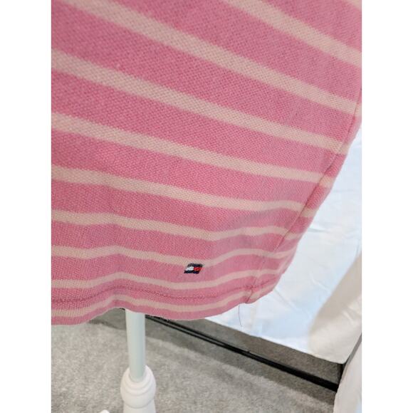 Tommy Hilfiger Shirt Women's Pink Striped V-neck Short Sleeves Tshirt Size XL - Picture 3 of 12